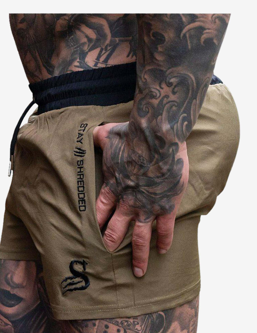 Guru Muscle Lifting Shorts - ARMY GREEN