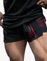 Guru Muscle Quads Lifting Shorts - Black / Red, view 3