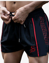 Guru Muscle Quads Lifting Shorts - Black / Red, view 4