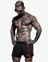 Guru Muscle Quads Lifting Shorts - Black / Red, view 5