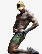 Guru Muscle Lifting Shorts - KHAKI GREEN, view 3