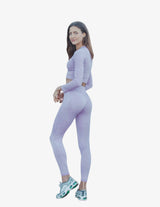 Guru Muscle Lilac Ribbed Seamless Leggings, view 2