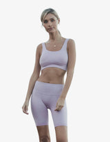 Guru Muscle Lilac Seamless Biker Shorts, view 3