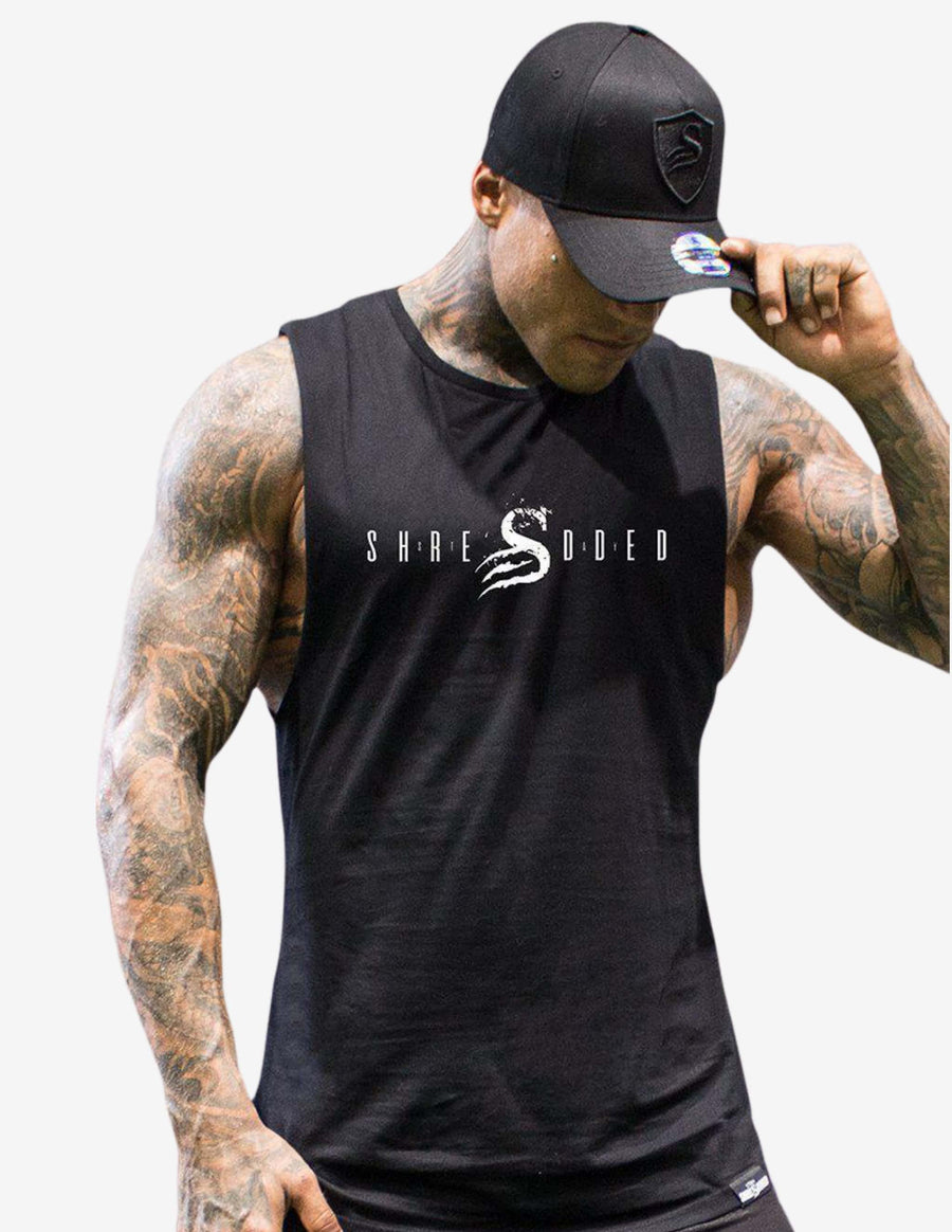 Guru Muscle Longline Muscle Tank top - Black