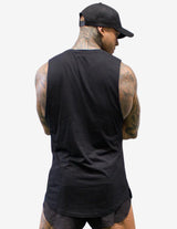 Guru Muscle Longline Muscle Tank top - Black, view 2