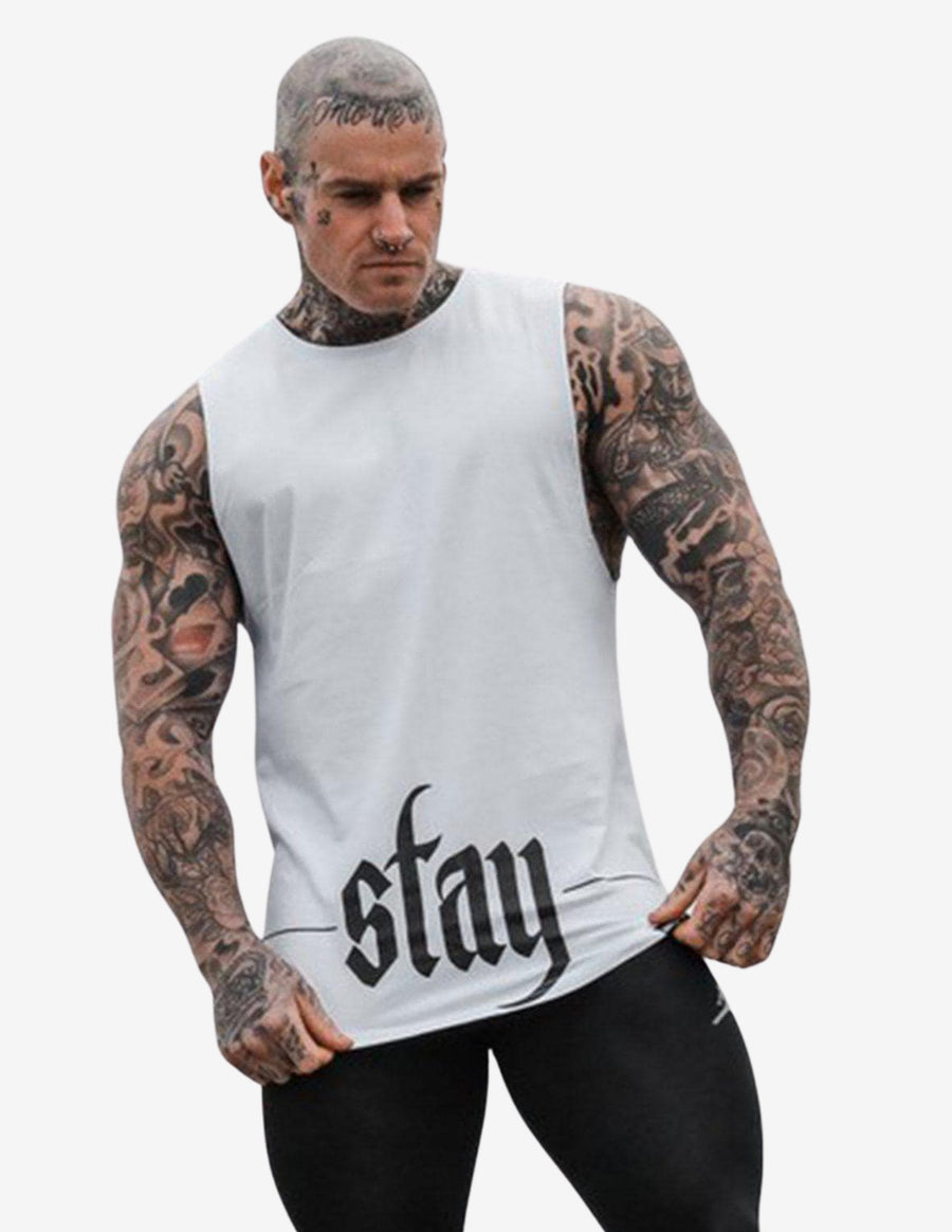 Guru Muscle Longline Tank top - White