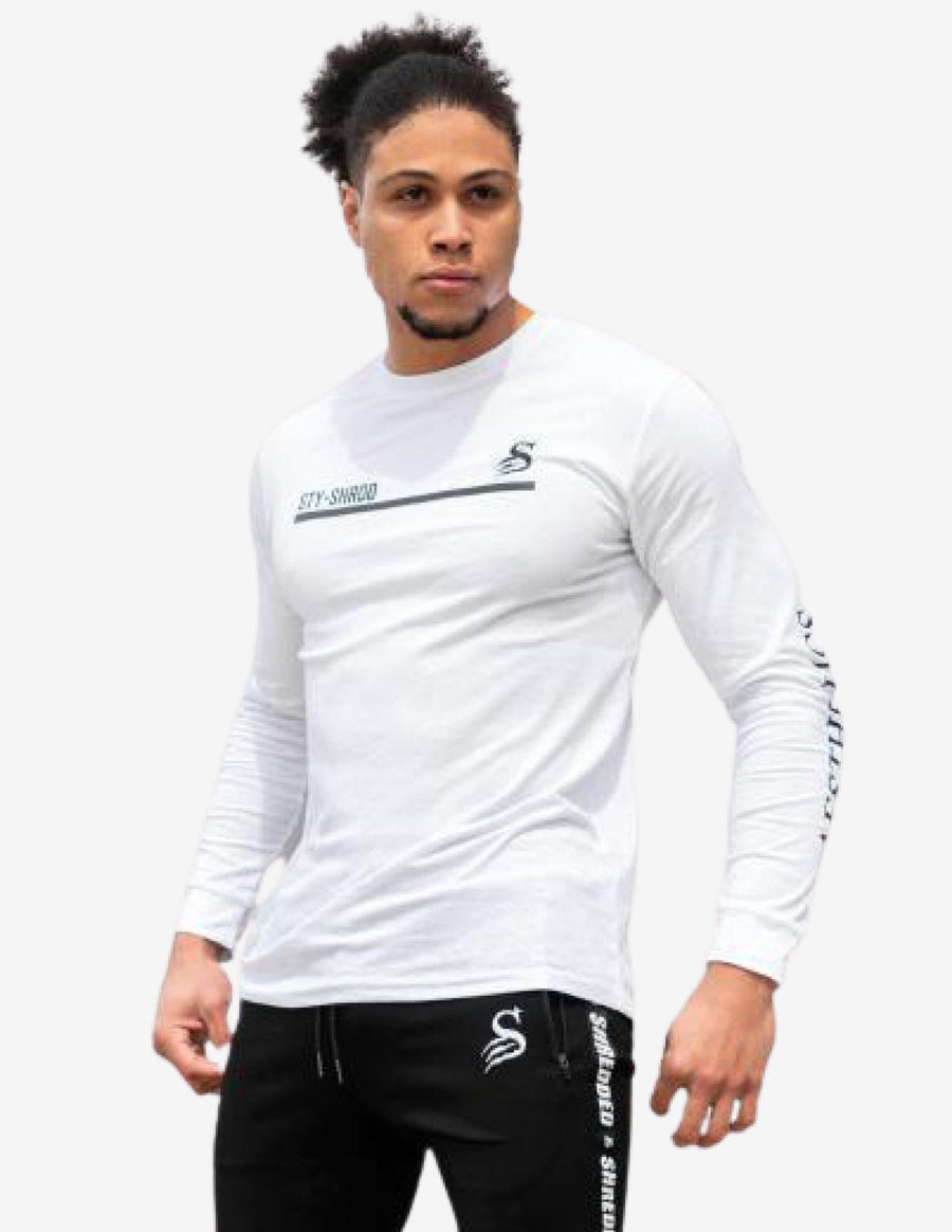 Guru Muscle LONGSLEEVE hoodie - WHITE