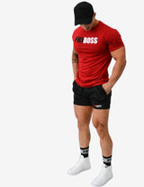 Guru Muscle MEN'S GYM T-SHIRT | FKNBOSS | RED, view 3