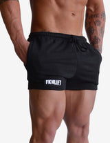 Guru Muscle Men's Gym Shorts | FKNLIFT Black, view 3