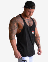 Guru Muscle MEN'S GYM SINGLET | CLASSIC | BLACK, view 2