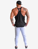 Guru Muscle MEN'S GYM SINGLET | CLASSIC | BLACK, view 3