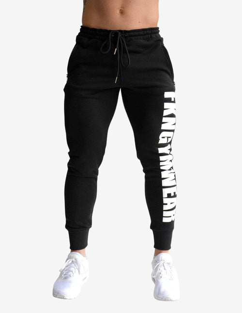 Guru Muscle Men's Gym Track Pants | Quadfit | Black