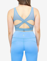 Guru Muscle Mesh Training Sports Bra - Sky Blue, view 2
