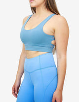 Guru Muscle Mesh Training Sports Bra - Sky Blue, view 3