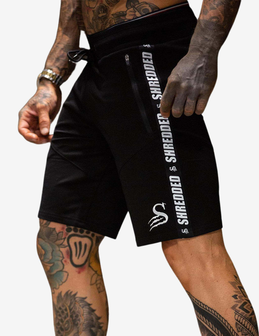 Guru Muscle MIDCUT SHORTS - BLACK/WHITE