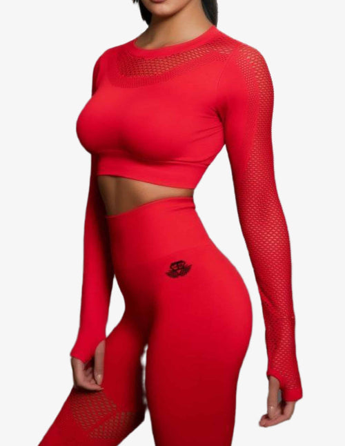 Guru Muscle Motus Seamless Crop top – FIRE RED