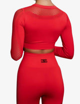 Guru Muscle Motus Seamless Crop top – FIRE RED, view 2