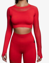 Guru Muscle Motus Seamless Crop top – FIRE RED, view 3