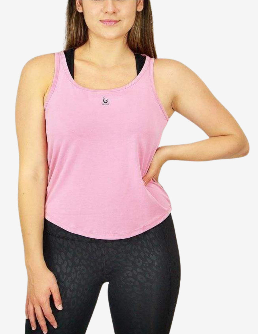 Guru Muscle Open Back Tank Pink