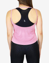 Guru Muscle Open Back Tank Pink, view 2