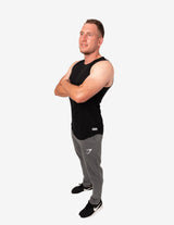 Guru Muscle Perforated Longline Tank Black, view 2