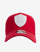 Guru Muscle Premium Crest A-frame Hat Cap - Red, view 2