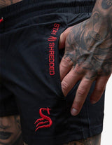 Guru Muscle Quads Lifting Shorts - BLACK/RED, view 3
