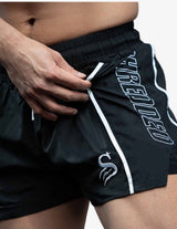 Guru Muscle Quads Lifting Gym Shorts - Black / White, view 4
