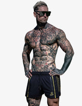 Guru Muscle Quads Surge Lifting Shorts - Black / Yellow, view 3