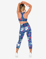 Guru Muscle Racer Back Crop Top (Floral), view 2