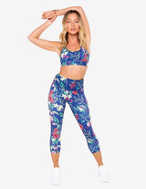 Guru Muscle Racer Back Crop Top (Floral), view 3