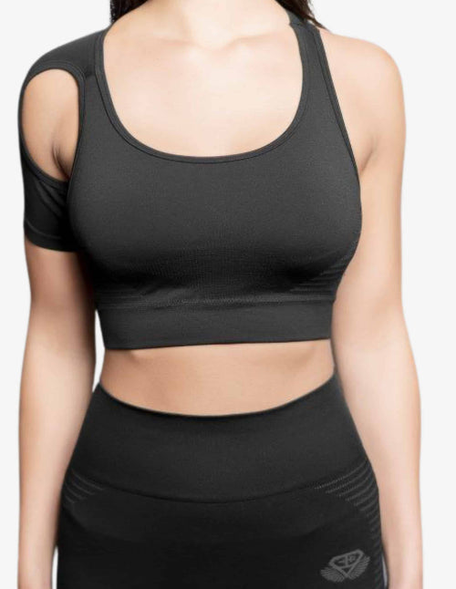 Guru Muscle Rhea Seamless Bra – Black & Dark Grey