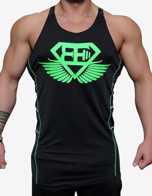 Guru Muscle RYU Performance Stringer – Black & ACID GREEN
