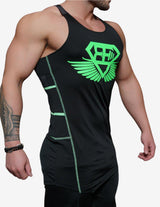 Guru Muscle RYU Performance Stringer – Black & ACID GREEN, view 3