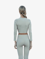 Guru Muscle Sand Seamless Long Sleeve Crop, view 2