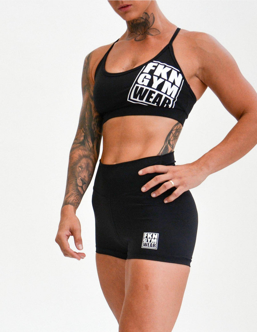 Guru Muscle Scrunch Bum Shorts | High Waist | Black