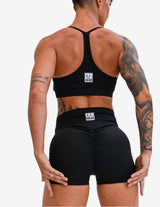 Guru Muscle Scrunch Bum Shorts | High Waist | Black, view 2