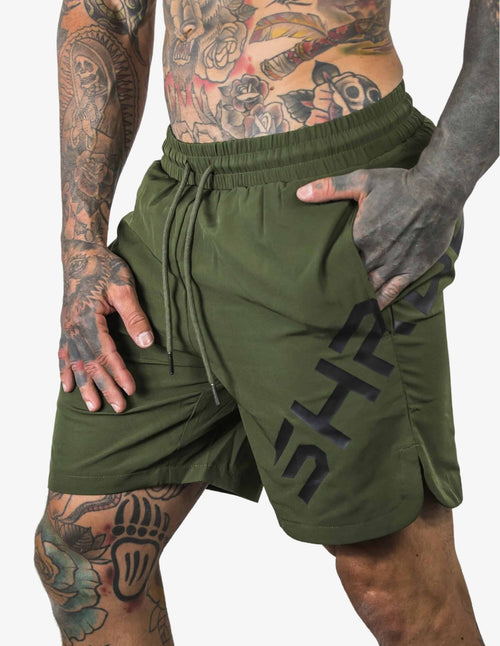 Guru Muscle SHRDD Impact - Midcut shorts - Khaki Green
