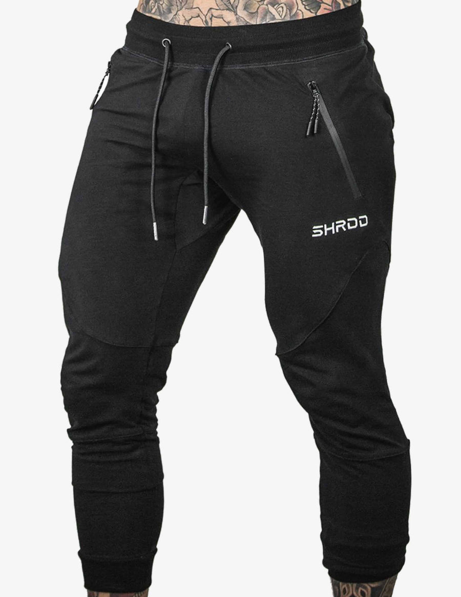 Guru Muscle SHRDD Tapered joggers -Black/White