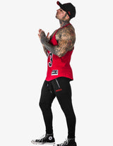 Guru Muscle SHRDD Tapered joggers -Black/Red, view 3