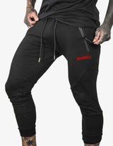 Guru Muscle SHRDD Tapered joggers -Black/Red, view 6