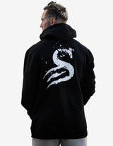 Guru Muscle Shredded Hoodie - Black / White, view 2