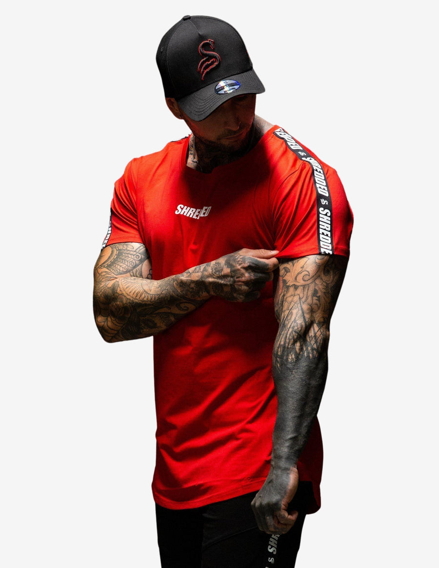 Guru Muscle Shredded Men's Muscle Tee Red