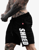 Guru Muscle SHREDDED - Raw Fleece Shorts - Black, view 2