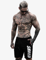 Guru Muscle SHREDDED - Raw Fleece Shorts - Black, view 3