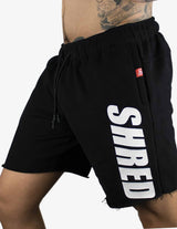 Guru Muscle SHREDDED - Raw Fleece Shorts - Black, view 4