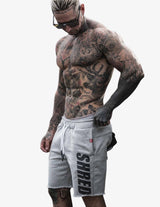 Guru Muscle SHREDDED - Raw Fleece Shorts - Grey, view 2
