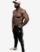 Guru Muscle Shredded Taped Gym Joggers - Black, view 2