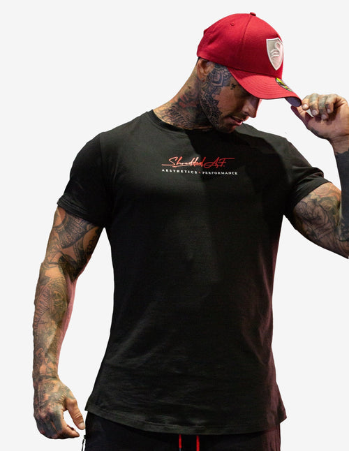 Guru Muscle Signature Muscle T-shirt - Black / Red