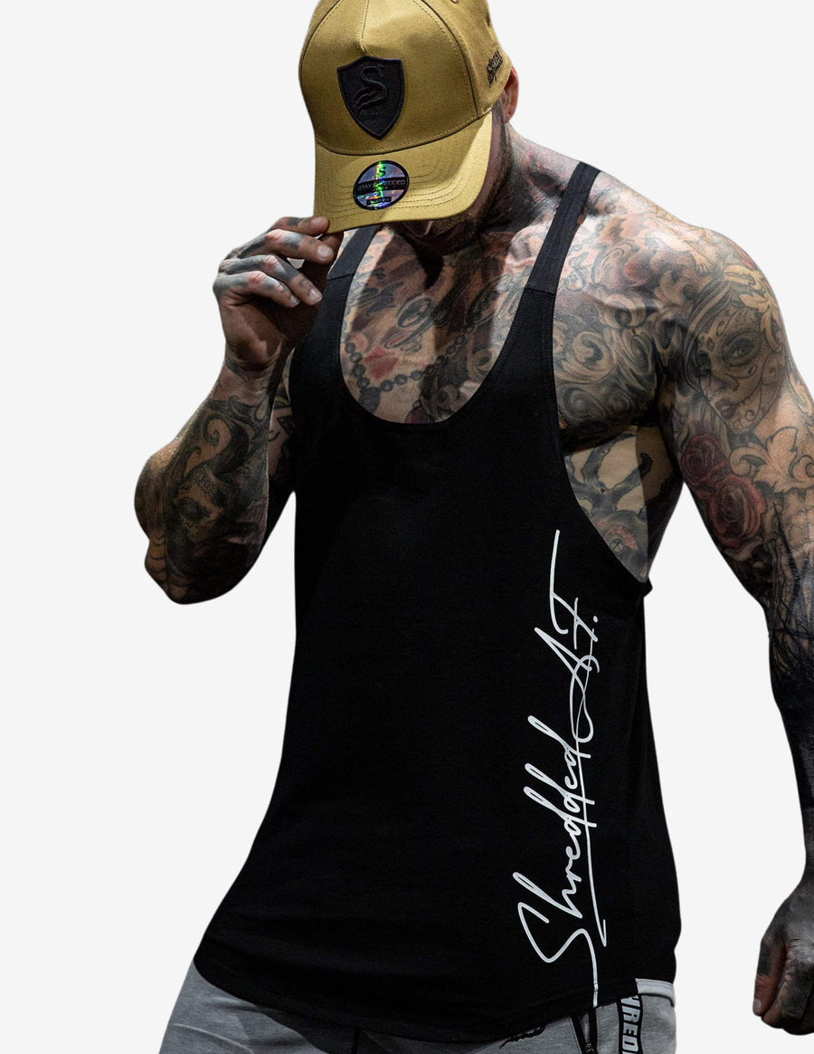 Guru Muscle Signature singlet Black/White